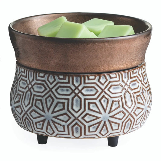 2-in-1 Fragrance Warmer Bronze Geometric